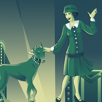 lady and dog